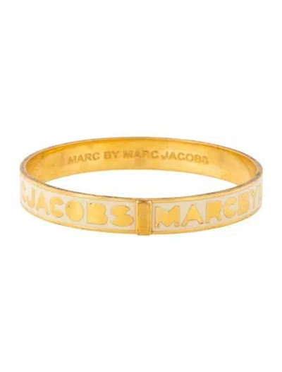 Pre-owned Marc By Marc Jacobs Enamel Bangle Bracelet, 7.75" In Neutrals