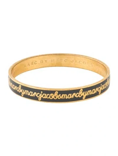 Pre-owned Marc By Marc Jacobs Enamel Bangle Bracelet, 8" In Gray