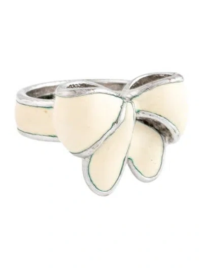 Pre-owned Marc By Marc Jacobs Enamel Cocktail Ring In Neutrals