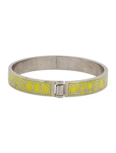 Pre-owned Marc By Marc Jacobs Enamel Logo Cuff Bracelet, 7.25" In Multi