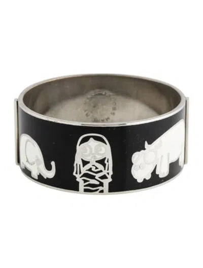 Pre-owned Marc By Marc Jacobs Enamel Wide Bangle Bracelet, 7.75" In Multi