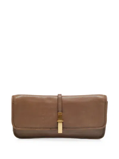 Pre-owned Marc By Marc Jacobs Flap Leather Clutch Bag In Brown