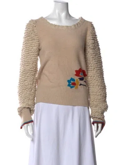 Pre-owned Marc By Marc Jacobs Floral Print Crew Neck Sweater In Neutrals