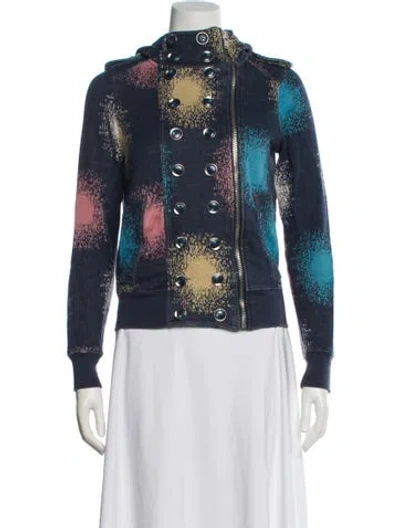 Pre-owned Marc By Marc Jacobs Floral Print Evening Jacket In Blue