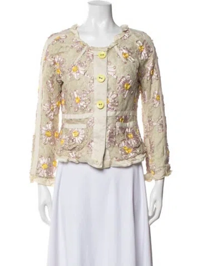Pre-owned Marc By Marc Jacobs Floral Print Jacket In Neutrals