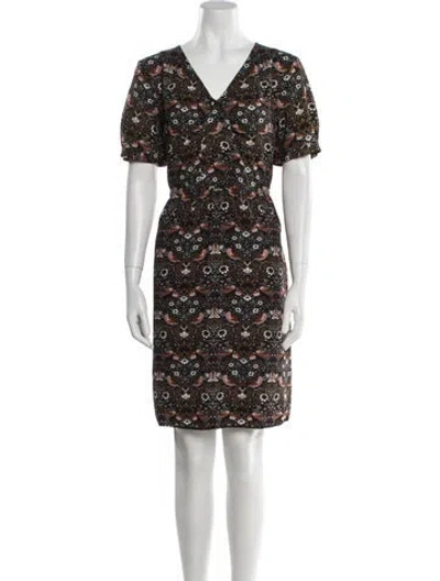 Pre-owned Marc By Marc Jacobs Floral Print Knee-length Dress In Black