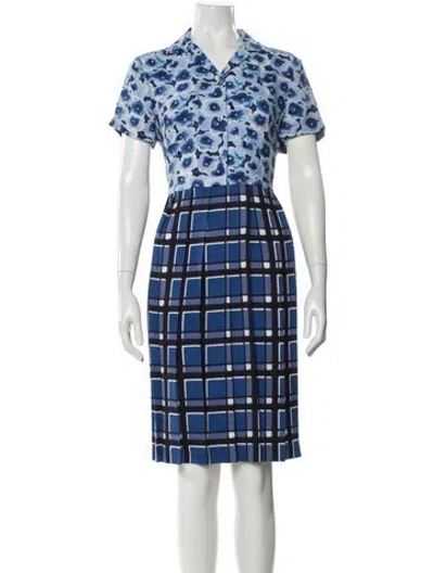 Pre-owned Marc By Marc Jacobs Floral Print Knee-length Dress In Blue