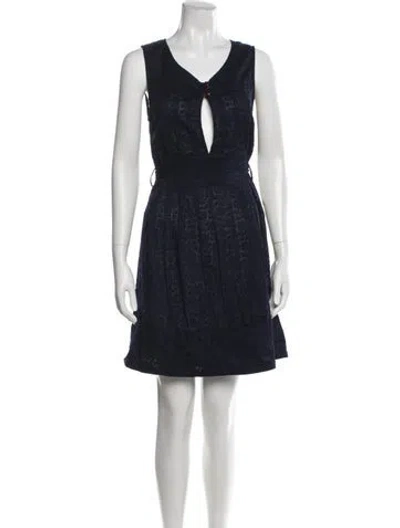 Pre-owned Marc By Marc Jacobs Floral Print Knee-length Dress In Blue