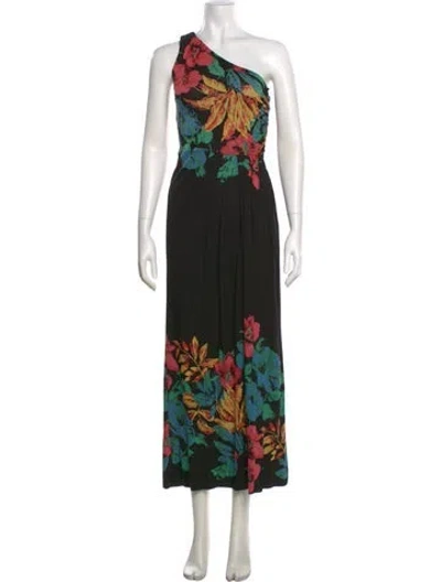 Pre-owned Marc By Marc Jacobs Floral Print Long Dress In Black