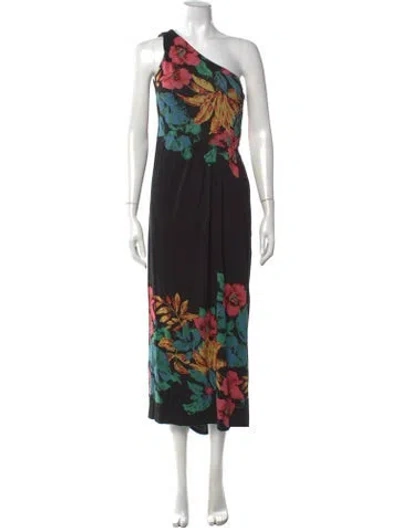 Pre-owned Marc By Marc Jacobs Floral Print Midi Length Dress In Black