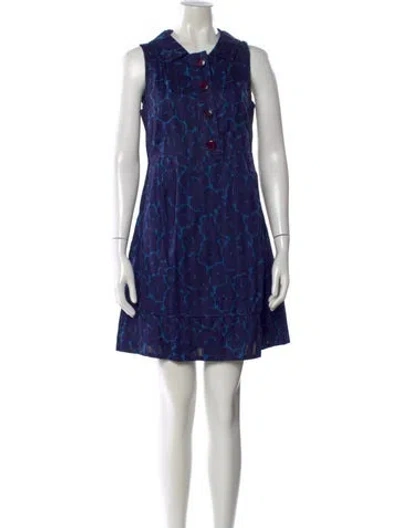Pre-owned Marc By Marc Jacobs Floral Print Mini Dress In Blue