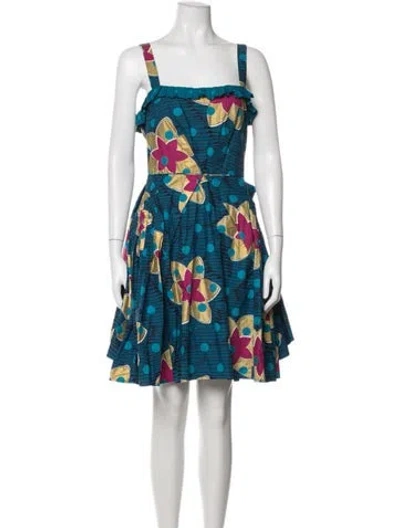 Pre-owned Marc By Marc Jacobs Floral Print Mini Dress In Blue