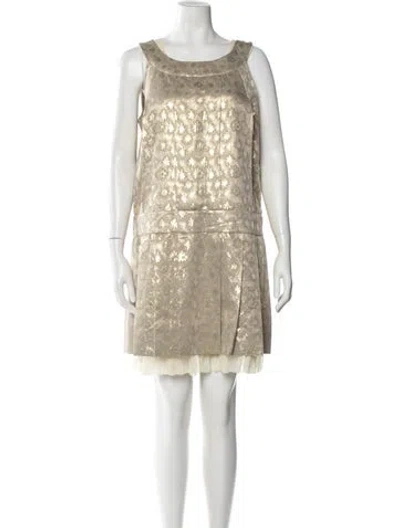 Pre-owned Marc By Marc Jacobs Floral Print Mini Dress In Gold