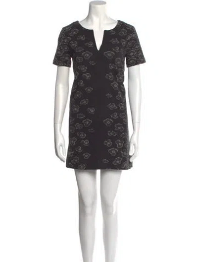 Pre-owned Marc By Marc Jacobs Floral Print Mini Dress In Gray