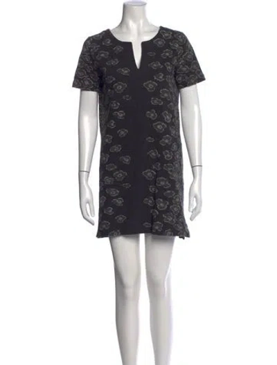 Pre-owned Marc By Marc Jacobs Floral Print Mini Dress In Gray