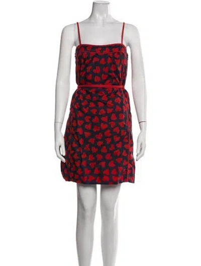 Pre-owned Marc By Marc Jacobs Floral Print Mini Dress In Red