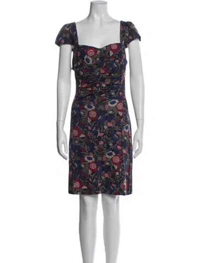 Pre-owned Marc By Marc Jacobs Floral Print Mini Dress W/ Tags In Blue