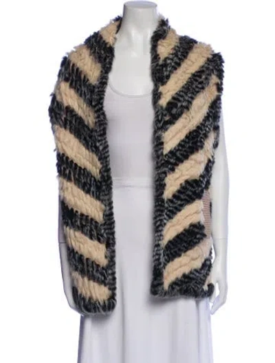 Pre-owned Marc By Marc Jacobs Fox Striped Fur Jacket In Neutral