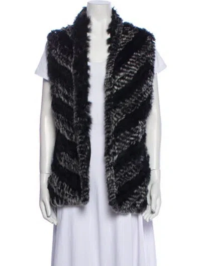 Pre-owned Marc By Marc Jacobs Fur Striped Fur Jacket In Black