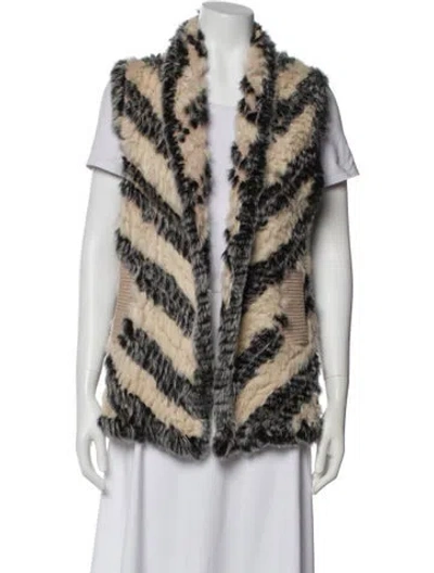 Pre-owned Marc By Marc Jacobs Fur Striped Fur Jacket In Neutral