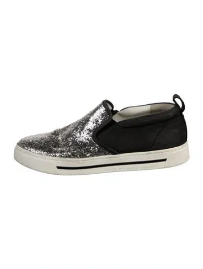 Pre-owned Marc By Marc Jacobs Glitter Graphic Print Sneakers In Black