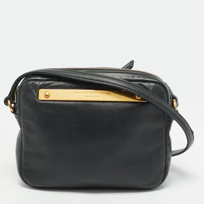 Pre-owned Marc By Marc Jacobs Goodbye Columbus Brush Black Leather Crossbody Bag