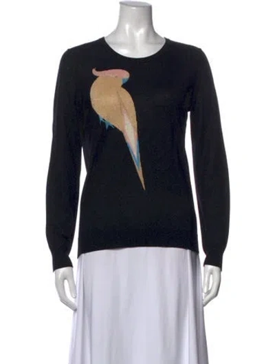 Pre-owned Marc By Marc Jacobs Graphic Print Crew Neck Sweater In Black