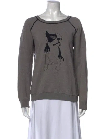Pre-owned Marc By Marc Jacobs Graphic Print Crew Neck Sweater In Grey