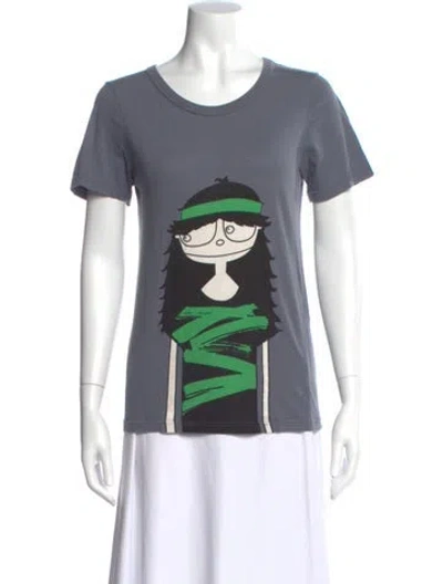 Pre-owned Marc By Marc Jacobs Graphic Print Crew Neck T-shirt In Gray