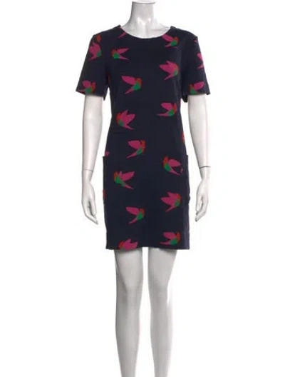 Pre-owned Marc By Marc Jacobs Graphic Print Mini Dress In Blue