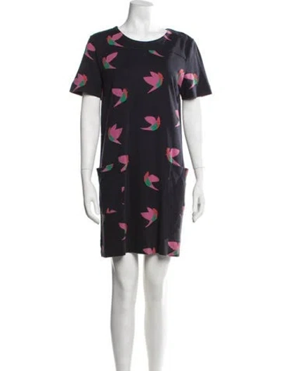 Pre-owned Marc By Marc Jacobs Graphic Print Mini Dress In Blue