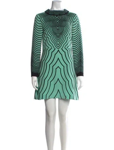 Pre-owned Marc By Marc Jacobs Graphic Print Mini Dress In Green