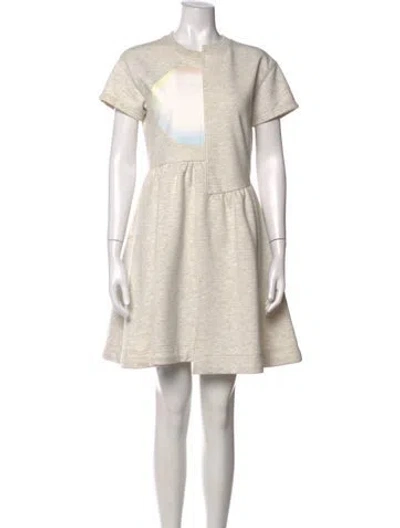 Pre-owned Marc By Marc Jacobs Graphic Print Mini Dress In Neutrals