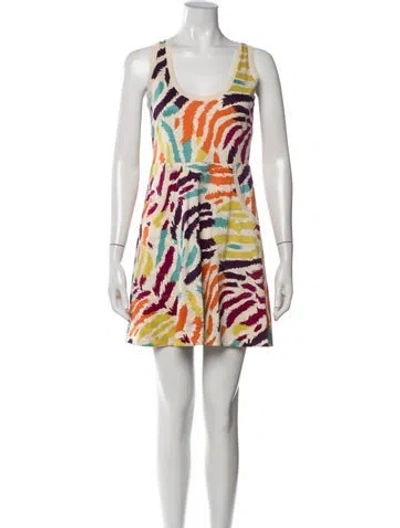Pre-owned Marc By Marc Jacobs Graphic Print Mini Dress In White
