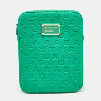 Pre-owned Marc By Marc Jacobs Green Neoprene Vertical Dreamy Tablet Case