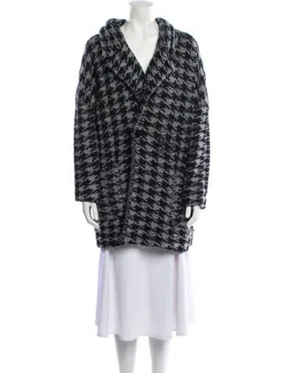Pre-owned Marc By Marc Jacobs Houndstooth Print Faux Fur Coat In Multi