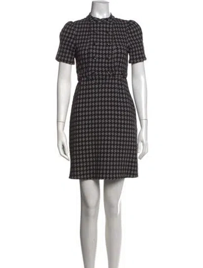 Pre-owned Marc By Marc Jacobs Houndstooth Print Mini Dress In Black/grey