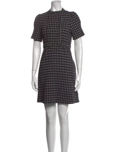 Pre-owned Marc By Marc Jacobs Houndstooth Print Mini Dress In Grey