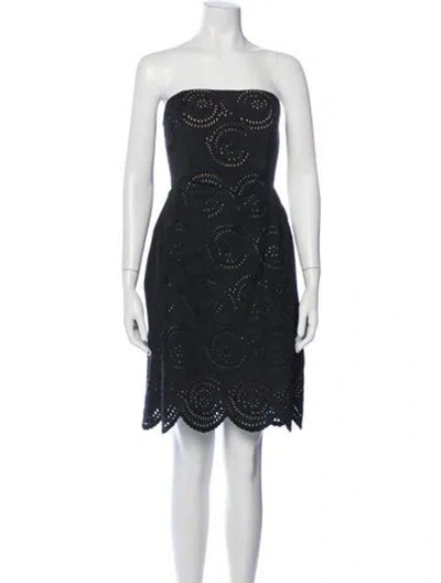 Pre-owned Marc By Marc Jacobs Lace Pattern Knee-length Dress In Black