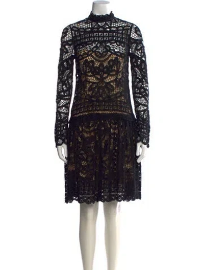 Pre-owned Marc By Marc Jacobs Lace Pattern Knee-length Dress In Black