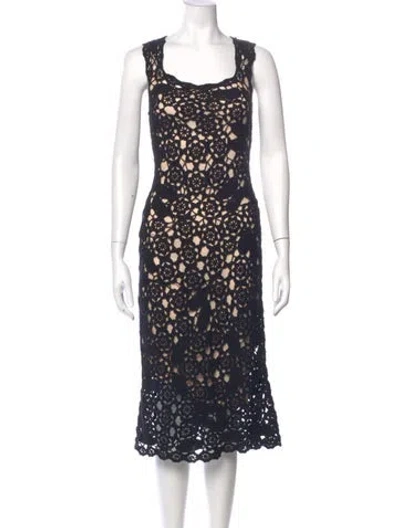 Pre-owned Marc By Marc Jacobs Lace Pattern Midi Length Dress In Blue