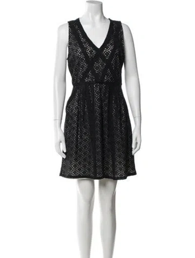 Pre-owned Marc By Marc Jacobs Lace Pattern Mini Dress In Black