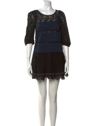 Pre-owned Marc By Marc Jacobs Lace Pattern Mini Dress In Black