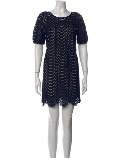 Pre-owned Marc By Marc Jacobs Lace Pattern Mini Dress In Blue