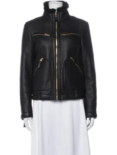 Pre-owned Marc By Marc Jacobs Lamb Leather Biker Jacket In Black
