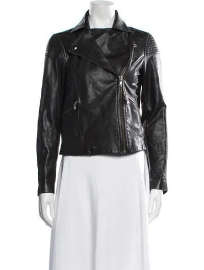 Pre-owned Marc By Marc Jacobs Lamb Leather Biker Jacket In Black/white