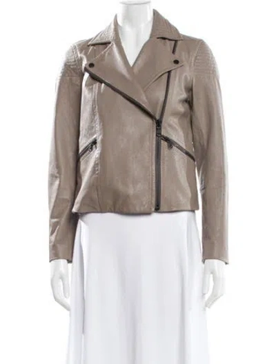 Pre-owned Marc By Marc Jacobs Lamb Leather Biker Jacket In Neutral