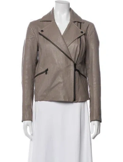 Pre-owned Marc By Marc Jacobs Lamb Leather Biker Jacket In Neutrals