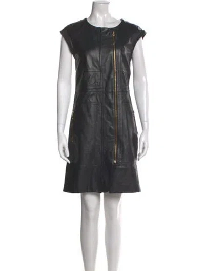 Pre-owned Marc By Marc Jacobs Lambskin Knee-length Dress In Black