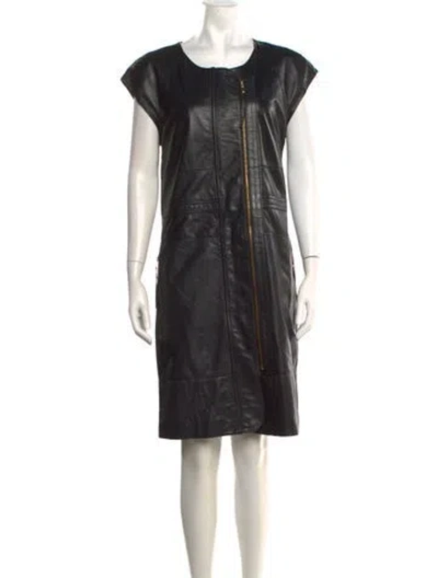 Pre-owned Marc By Marc Jacobs Lambskin Knee-length Dress In Black